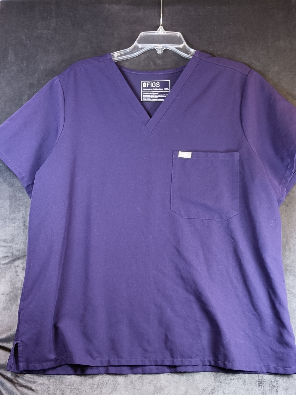 FIGS V-Neck Scrub Top in Deep Purple
